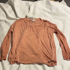 Umgee Peach Long Sleeve Blouse